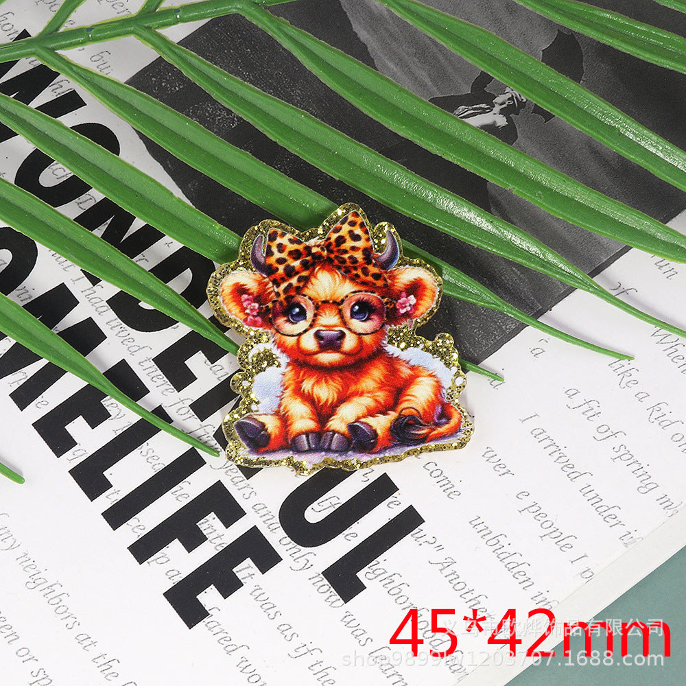 Wholesale 10PCS Animal Tiger Cat Rainbow Acrylics Accessories